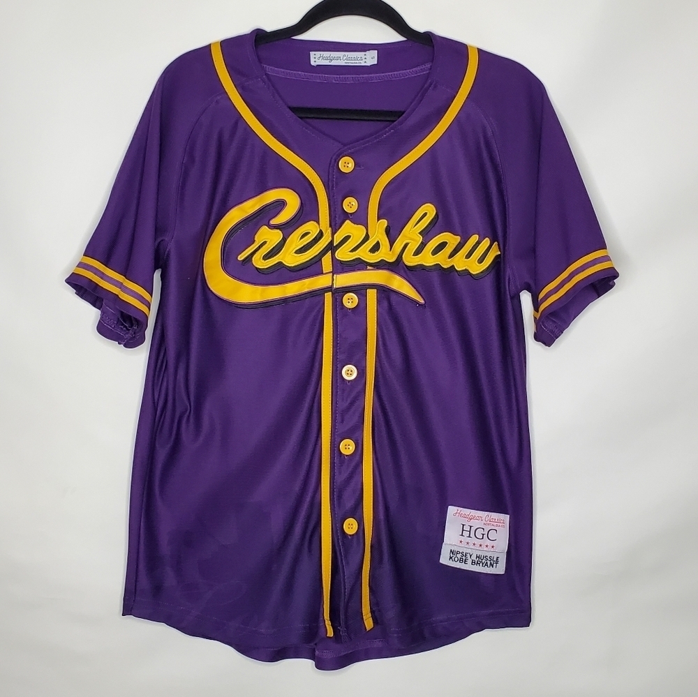 Crenshaw Kobe Bryant #24 Nipsey Hussle Baseball Jersey‎ Size S Headgear Classics